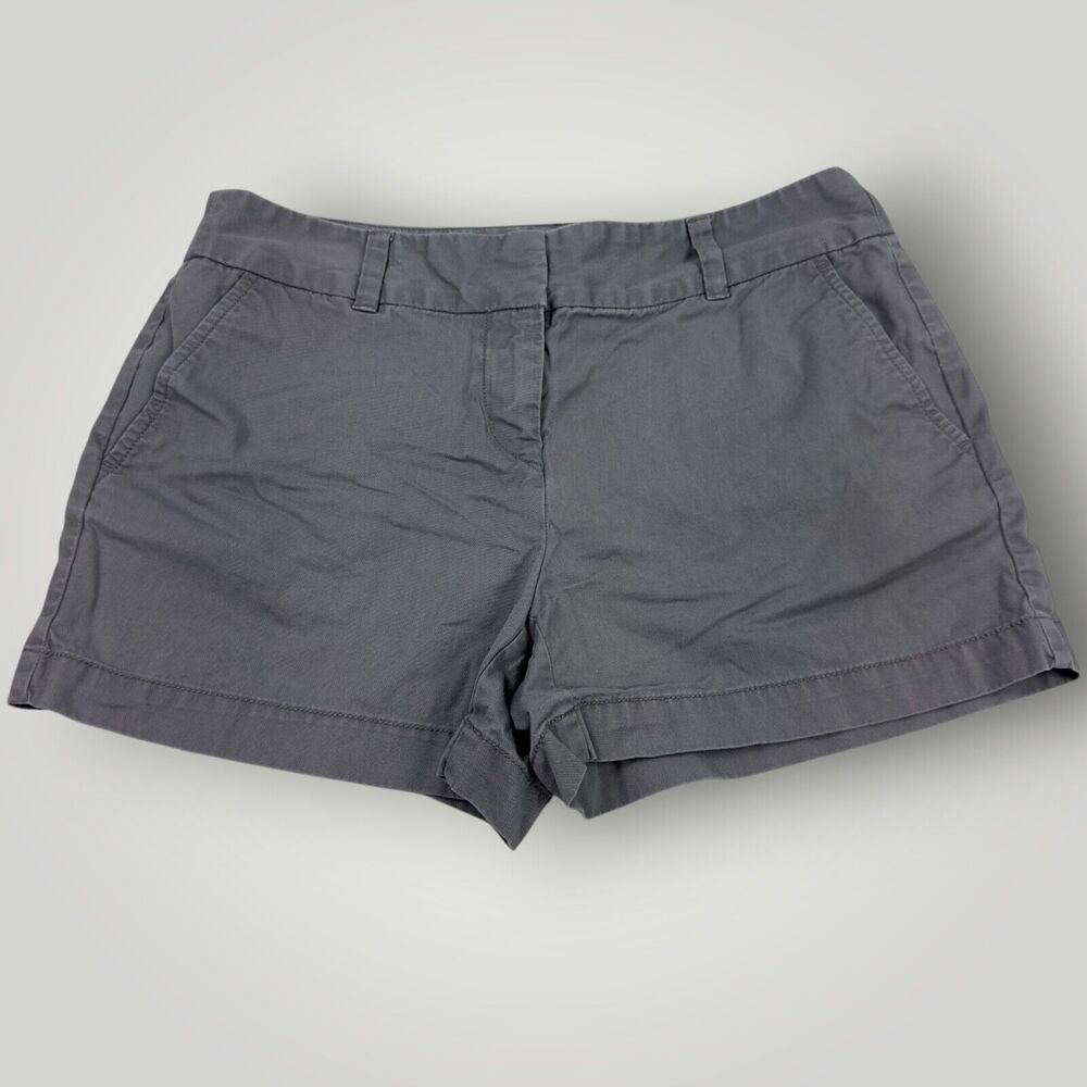 Loft Women's 4 Chino Shorts 100% Cotton Mid Rise Flat Front - Gray Ash